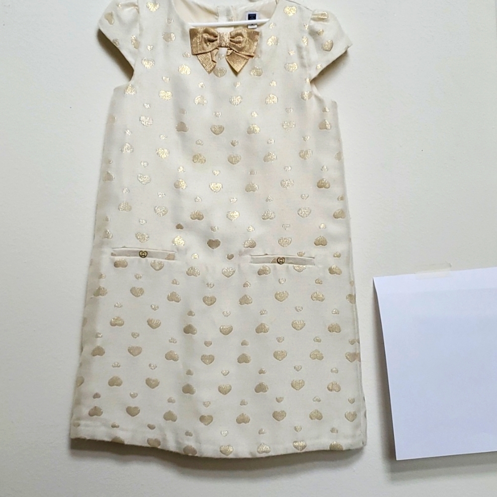 Beige dress with gold hearts
